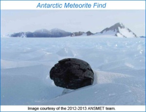 One of the ~400 meteorites recovered from Antarctica during the 2012-2013 season. (Image from Planetary Science Research Division at the University of Hawai'i- Manoa)